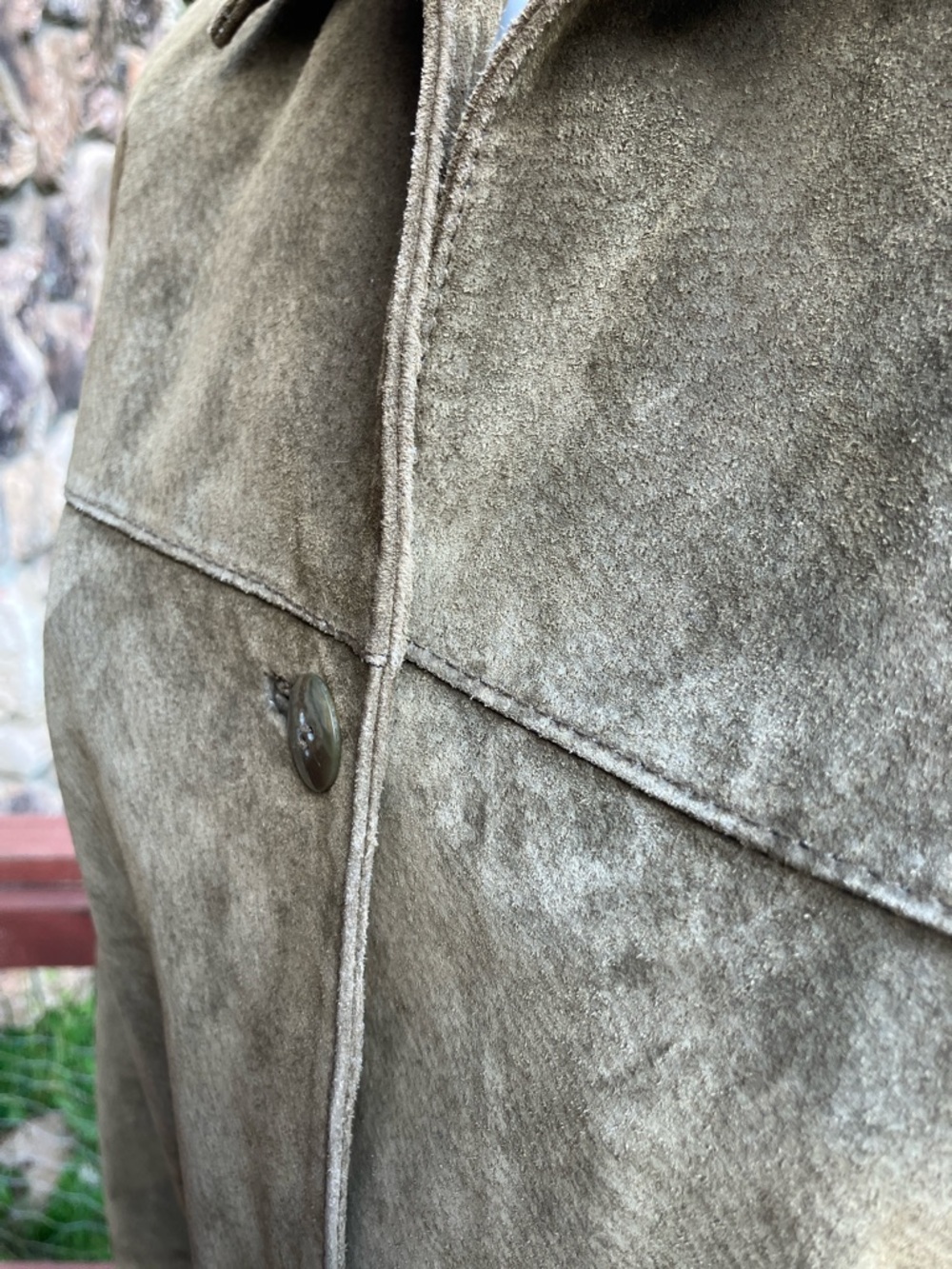 Vintage suede leather rustic jacket, size 8 from Clio - Picture 6 of 16